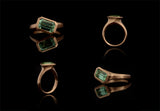 Arris carved rose gold ring with emerald-cut mint tourmaline-McCaul