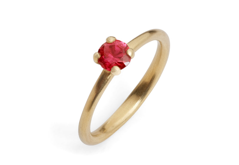 Sculpted yellow gold 4 claw ruby ring-McCaul