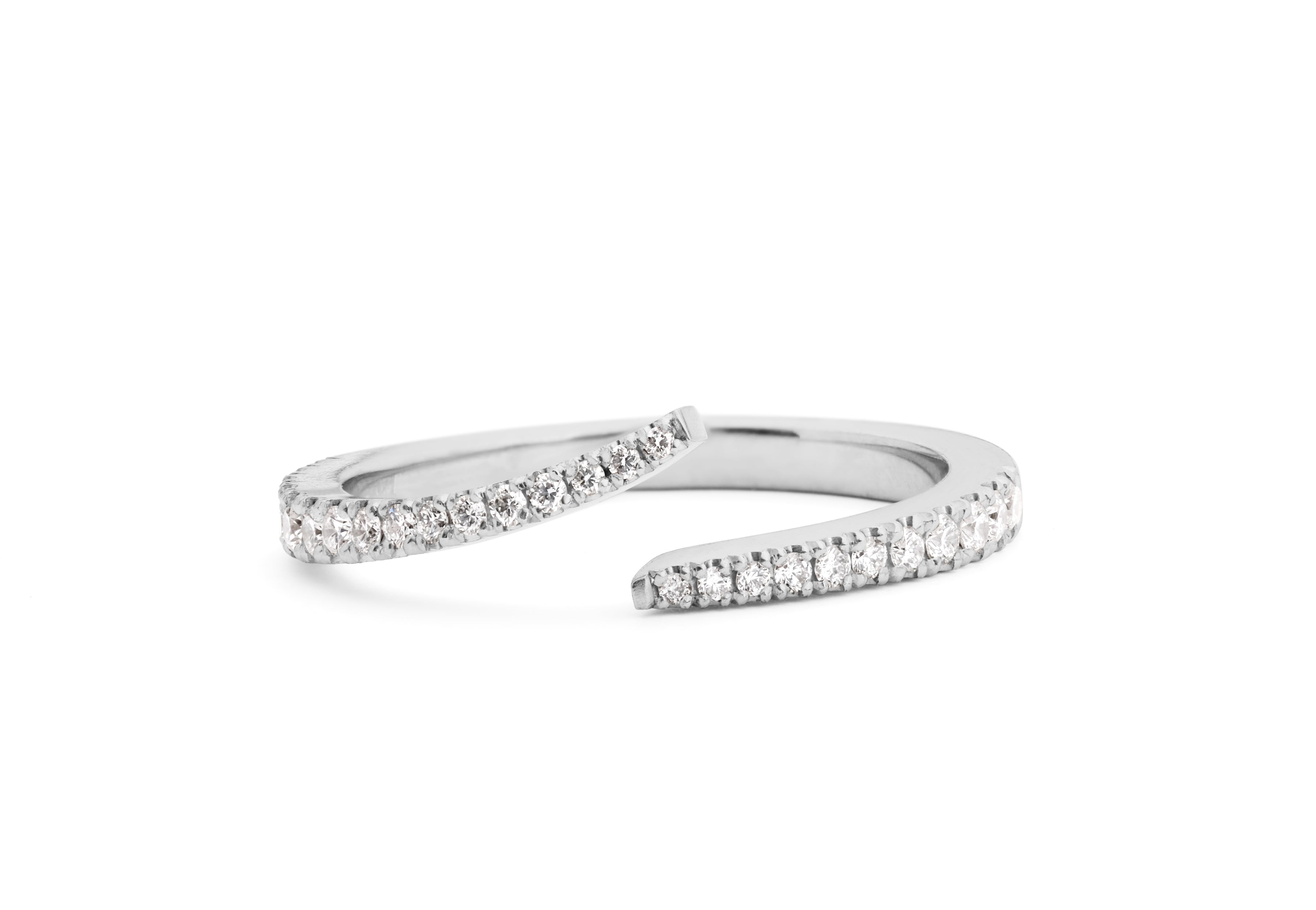 Diamond set fitted Twist wedding band-McCaul