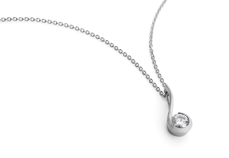 Platinum and diamond Twist pendant-McCaul
