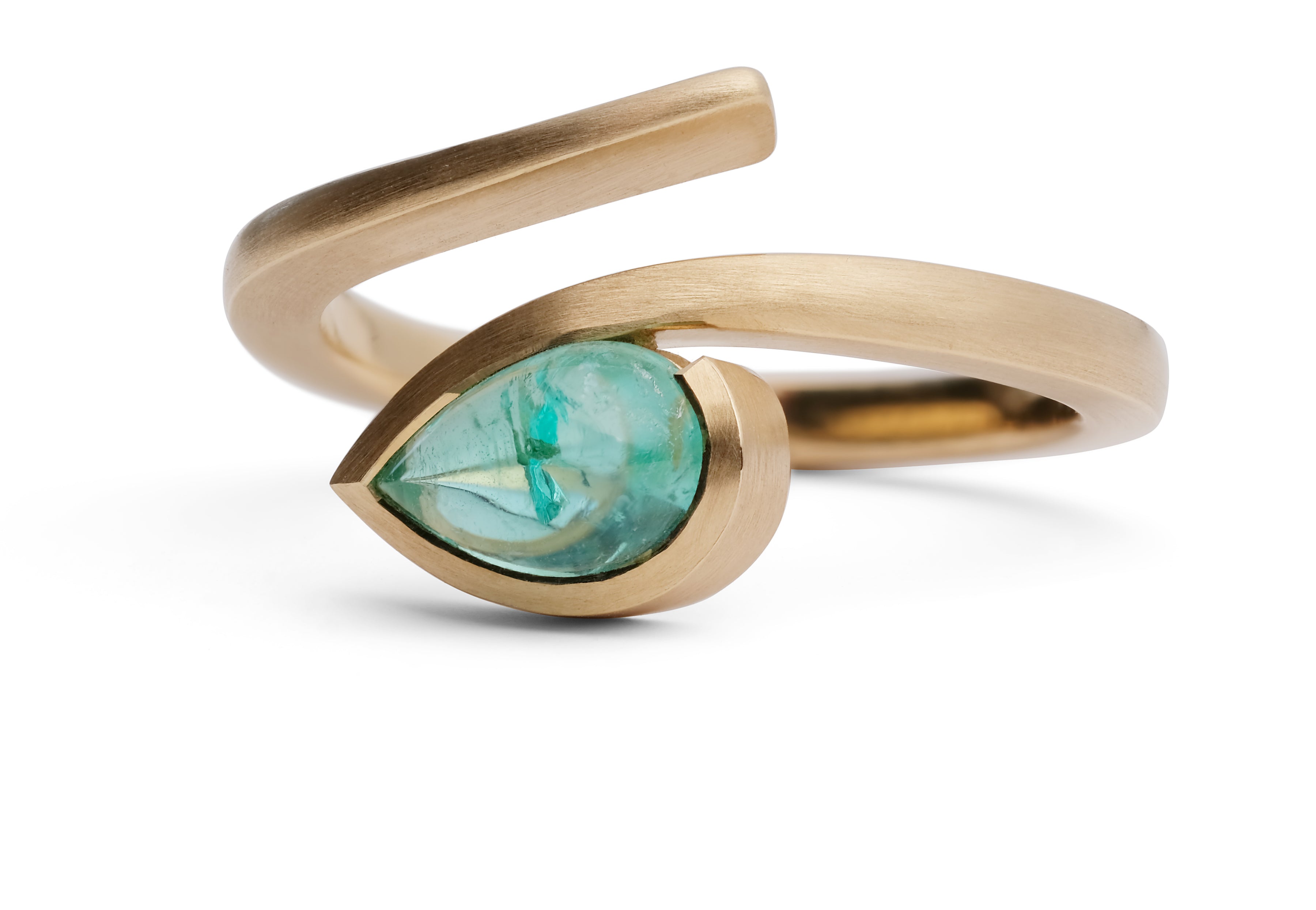 Paraiba tourmaline cabochon Twist ring-McCaul