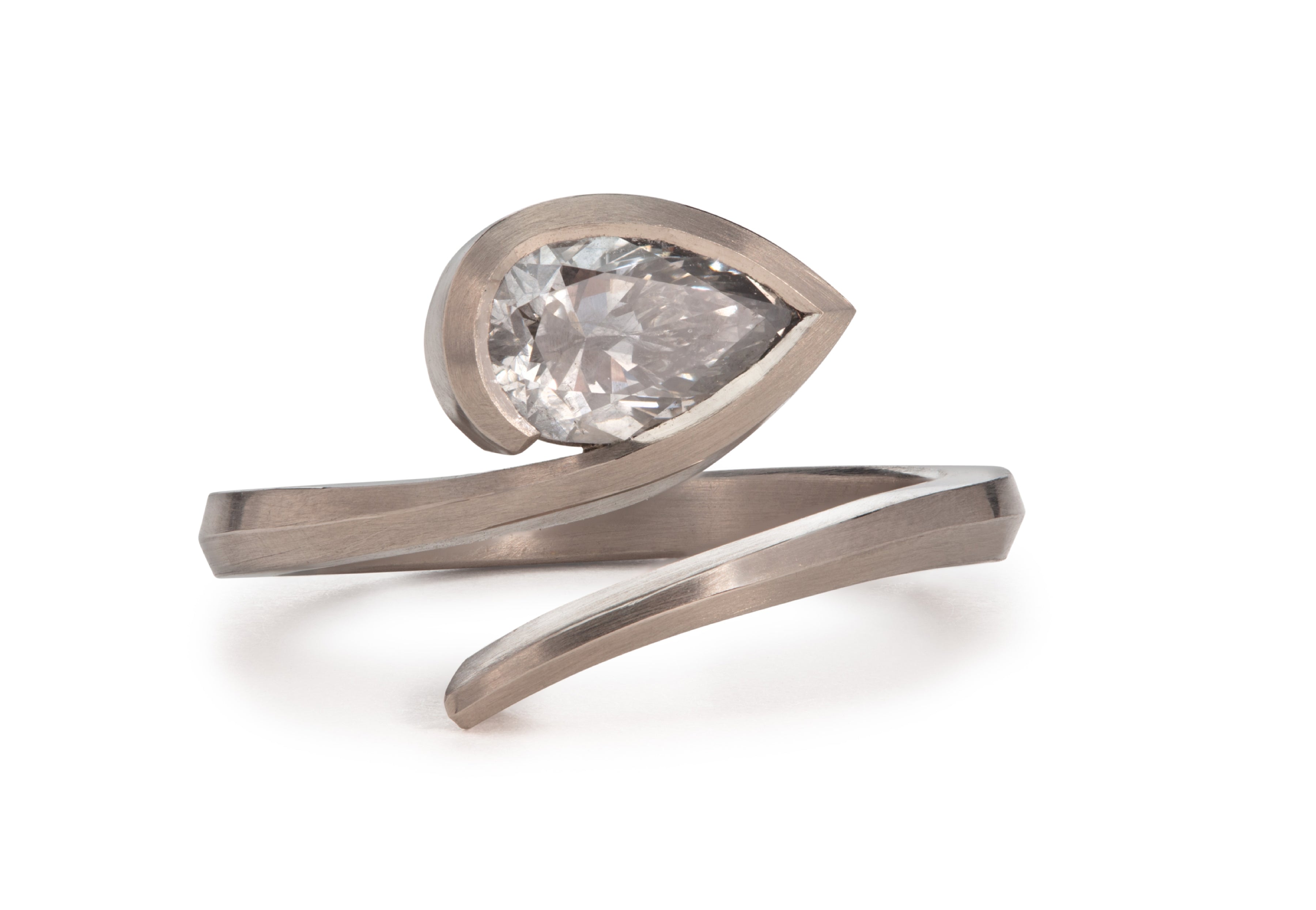 Grey diamond Twist engagement ring - McCaul