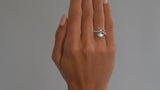 White diamond and platinum 'Twist' engagement ring