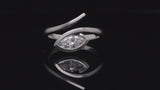 'Twist' platinum engagement ring with marquise diamond