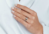 'Balance' platinum engagement ring with matching diamond set wedding band-McCaul