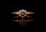 Rose gold calyx engagement ring with cognac diamond-McCaul