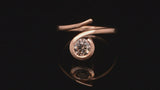 Twist' 18ct rose gold and round cognac diamond engagement ring