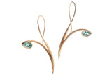 18 carat gold pear shaped paraiba tourmaline earrings