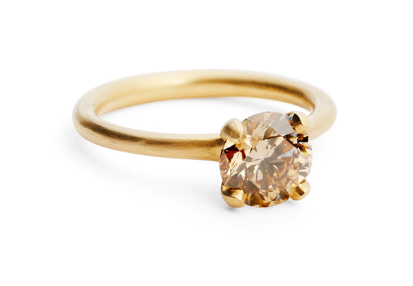 unique rose gold congnac diamond engagement ring