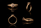 Hand carved rose gold Arris ring with cognac diamond-McCaul