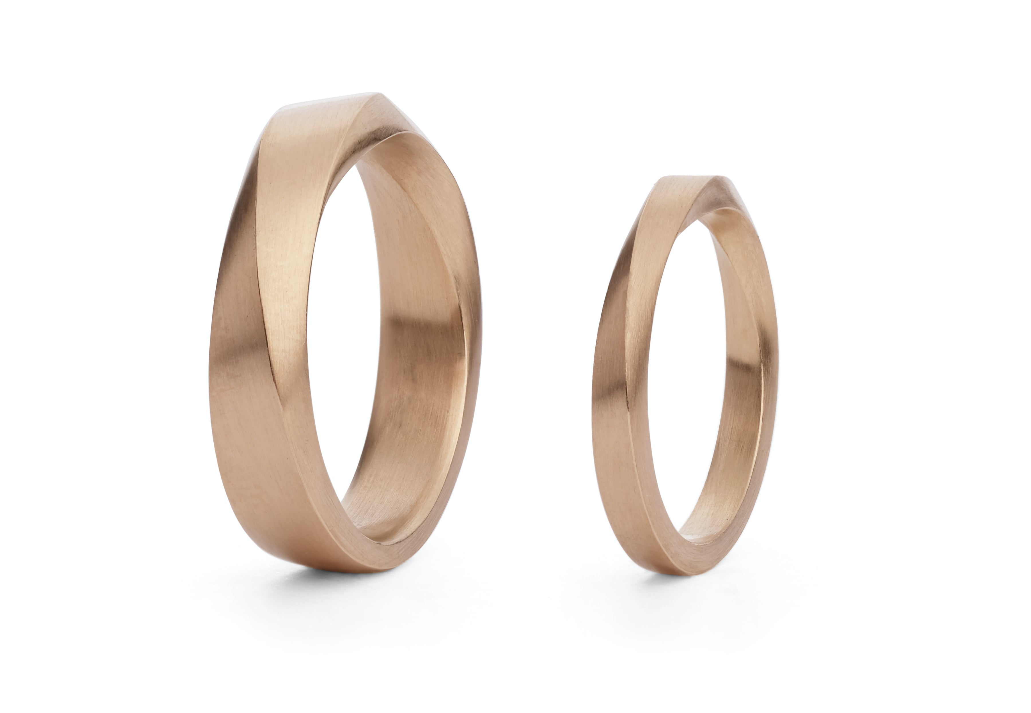 Ladies and mens mobius wedding bands (top twist)-McCaul