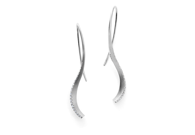 White gold and diamond drop earrings